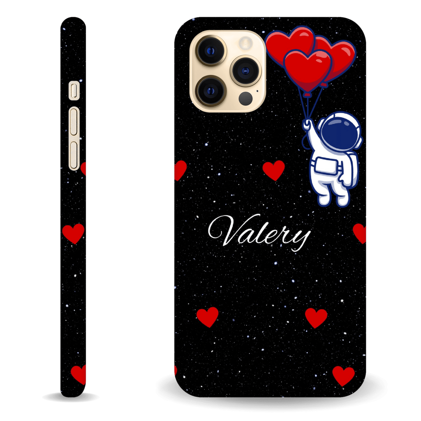 Personalised Hearts Space iPhone Case