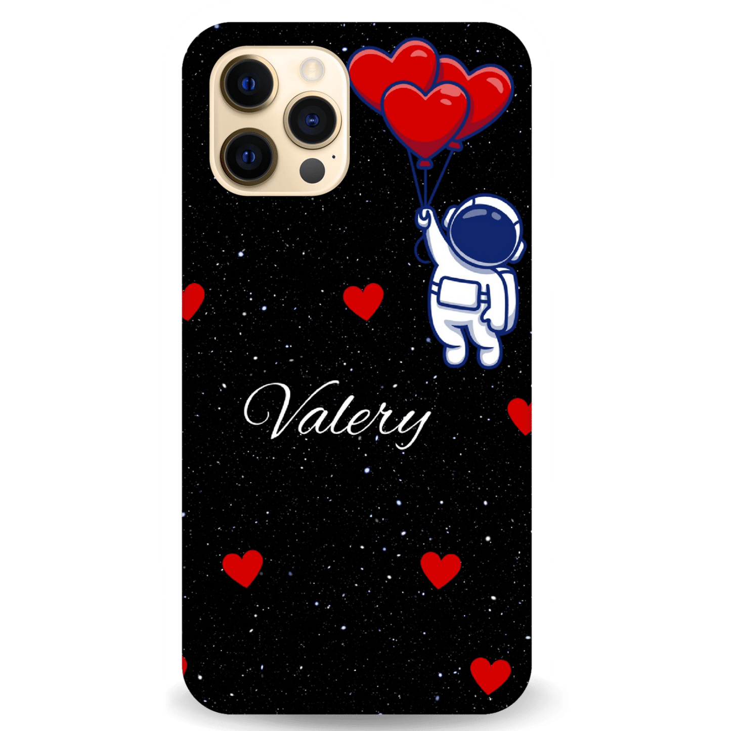 Personalised Hearts Space iPhone Case